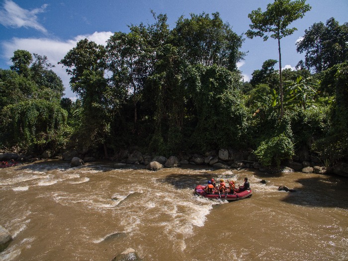 rafting in a river